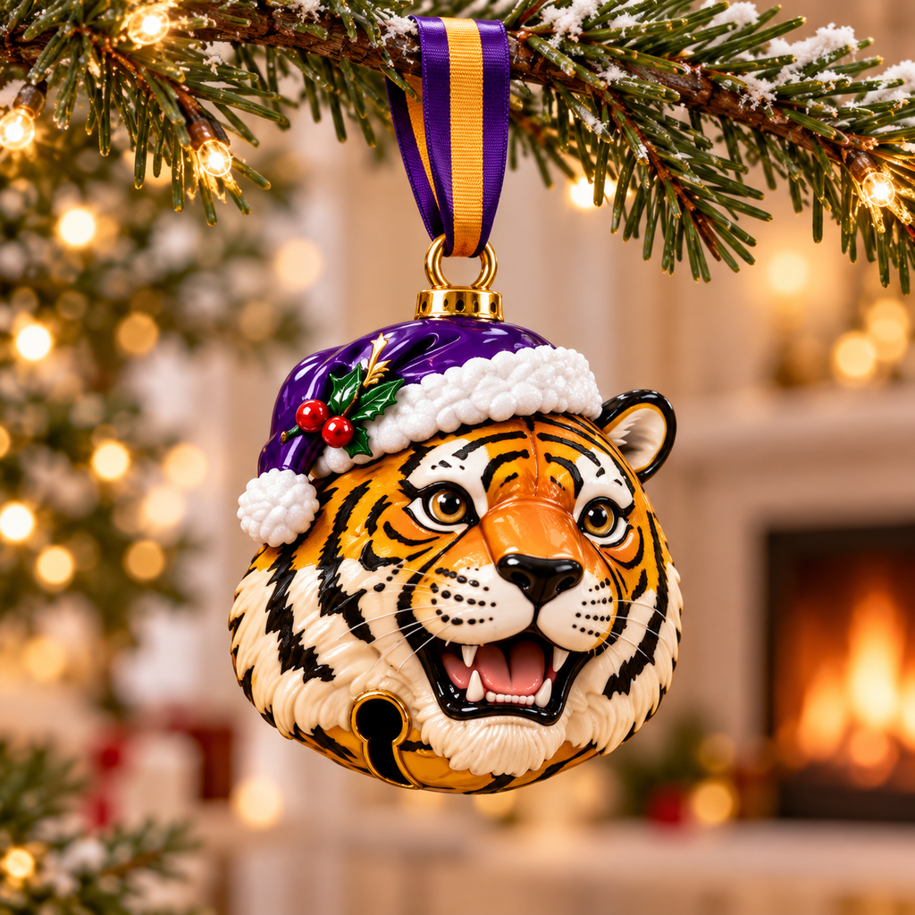 Premium LSU Christmas Bell Ornament TTMH
