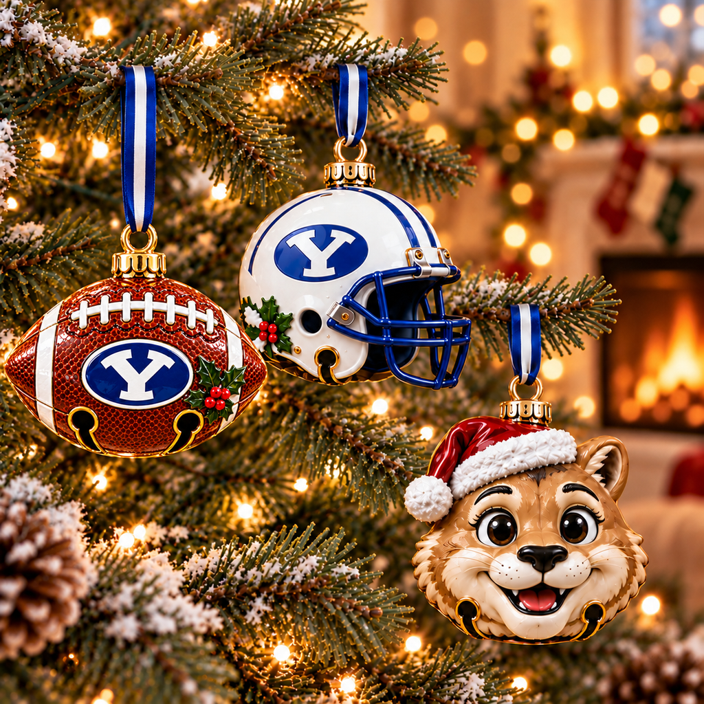 Premium BYU Christmas Bell Ornament PVNA