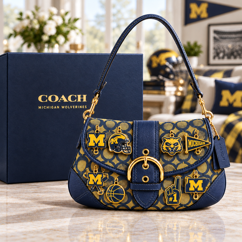 Michigan Wolverines Soho Bag With Charm
