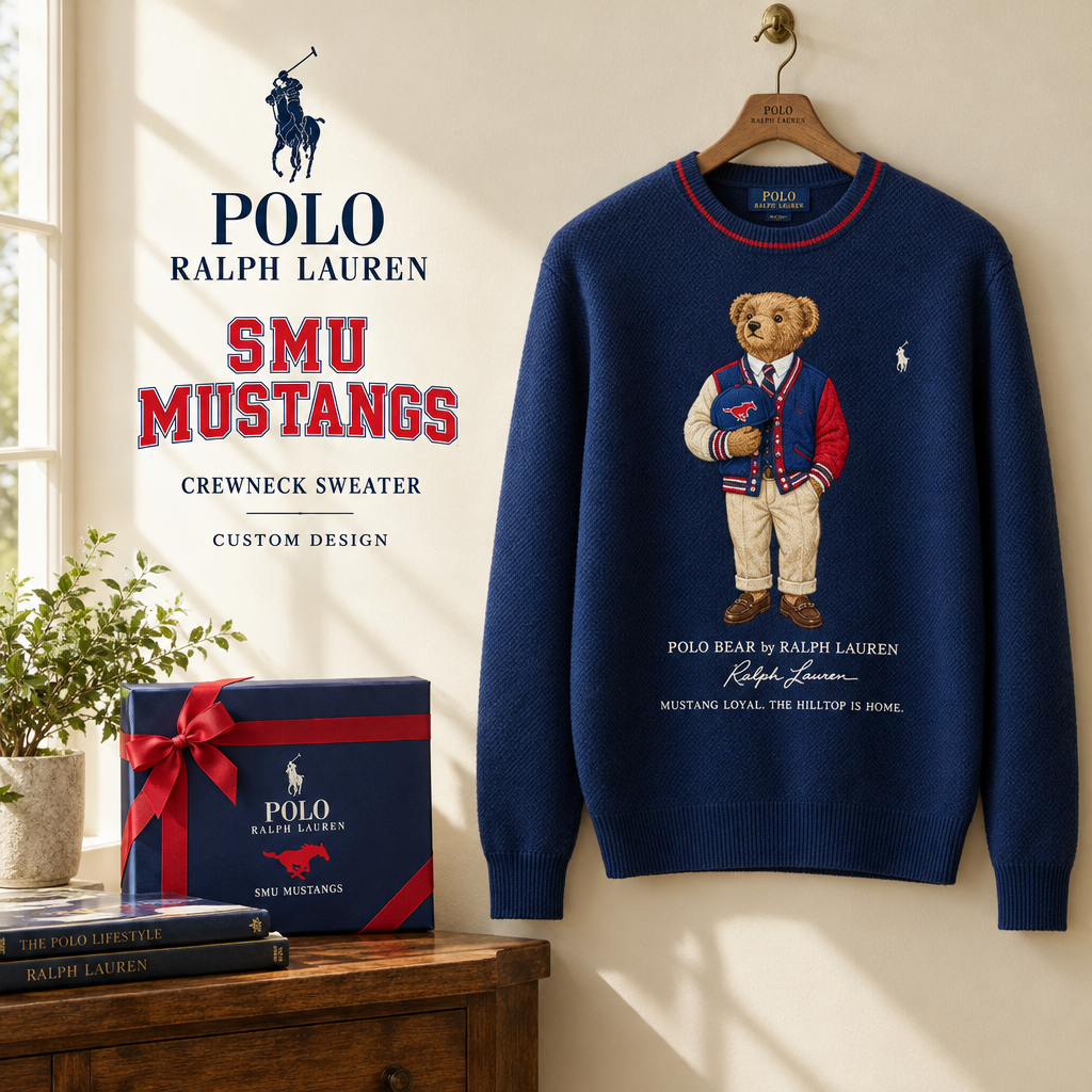 SMU Mustangs Premium Crewneck Sweater